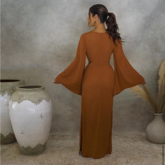 KEHLANI CUT-OUT DRESS from Kadimah (Terracotta) Sz S - Picture 3 of 7